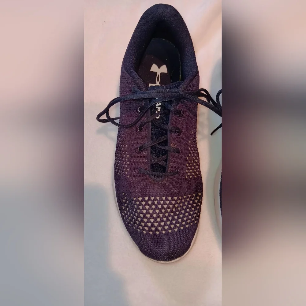 Under Armour Rapid Navy Blue Knit Athletic Shoes
